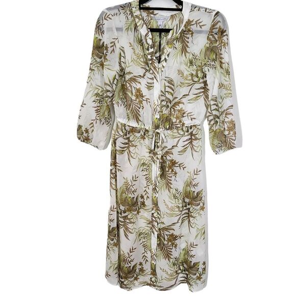 41Hawthorn Sheer Shirt Dress Size Small NWT Sheer Palm Print Dress - Picture 1 of 9